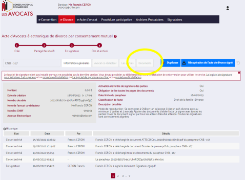 CNB FAQ e-DCM Acces dossier de preuve 3