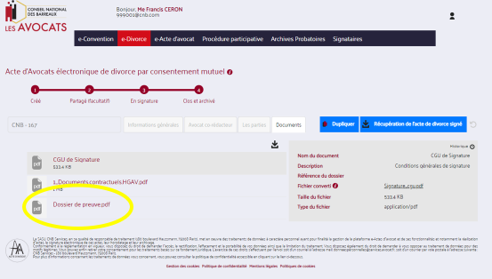 CNB FAQ e-DCM Acces dossier de preuve 4