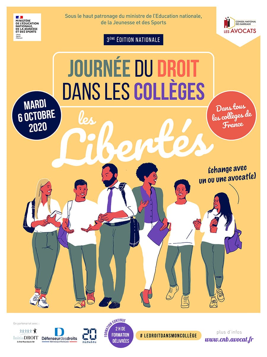 Affiche Journée du droit dans les collèges 2020