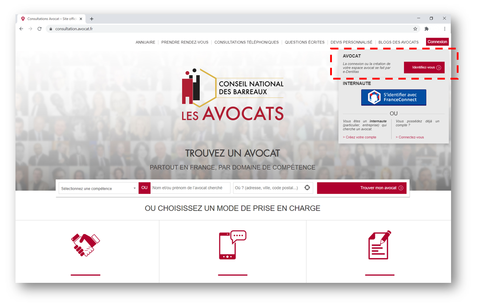 Inscription à avocat.fr