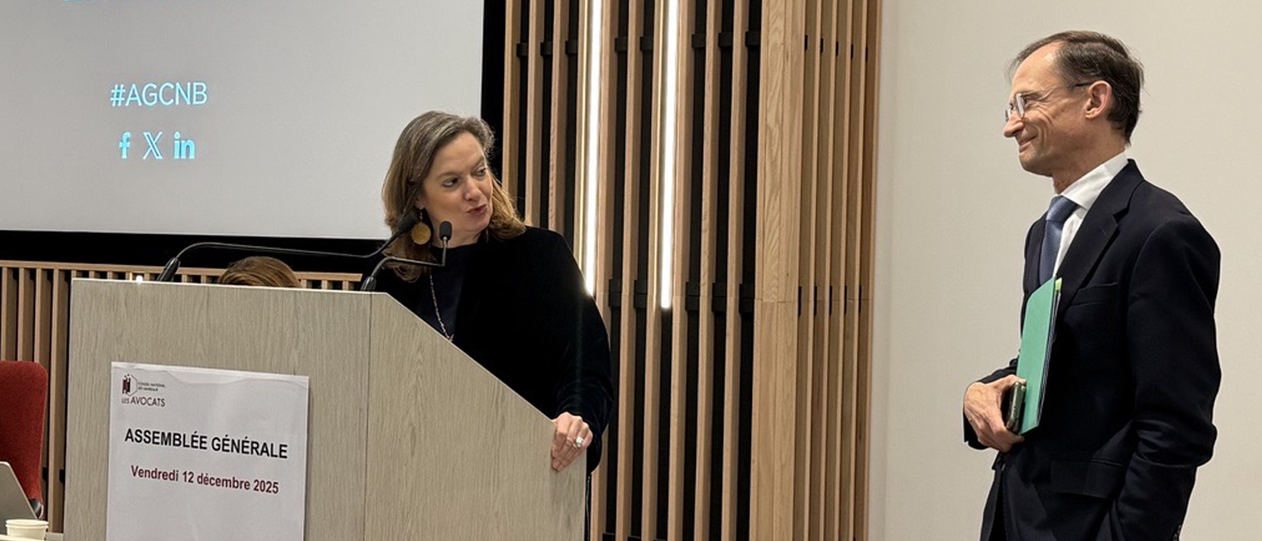 La présidente du CNB échange avec Thomas Courbe en AG