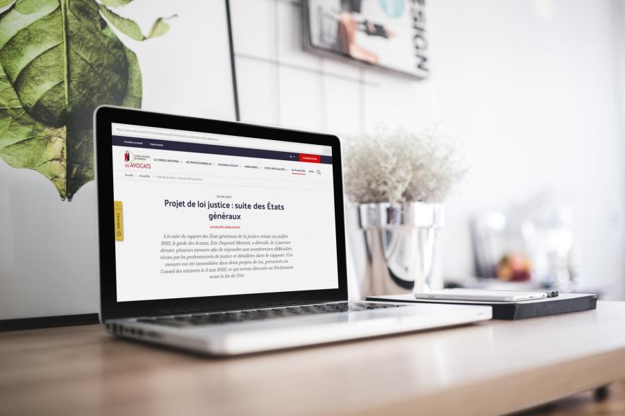 Ordinateur consulte page article PJL